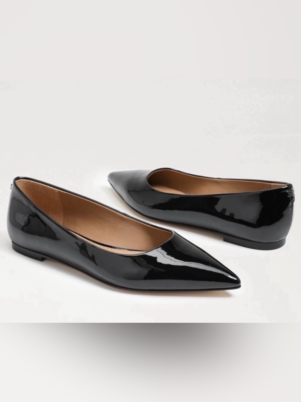 Sam Edelman Wanda Black Patent Pointed Flats- 6M (NWB)